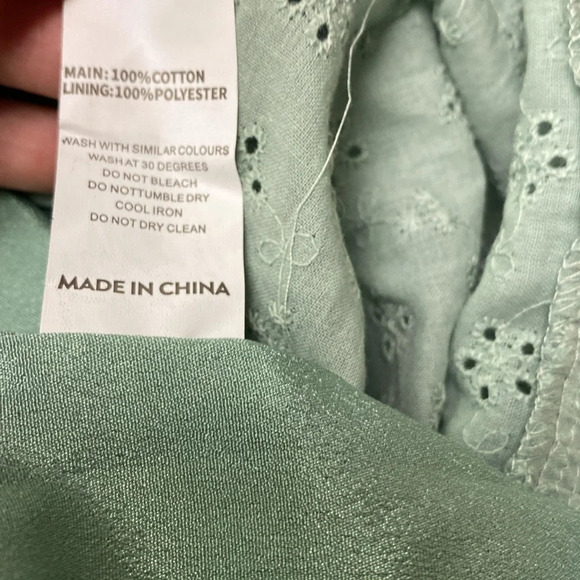 Lola May Green Sage Puff Sleeves Square Neck Dress NWT Size 10 - Picture 10 of 13